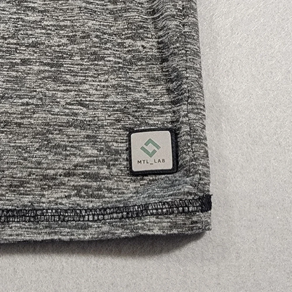 MTL LAB Performance Tee Gray Heather Activewear T-Shirt Workout Mens Size Medium - Picture 3 of 7